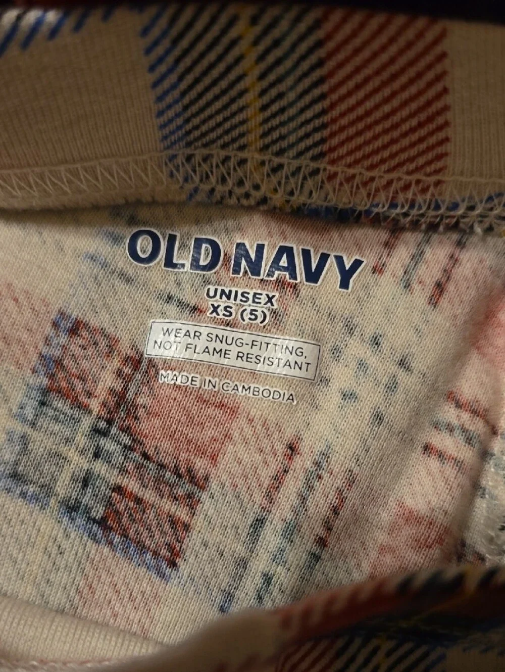 Old Navy Plaid Joggers - Red, Navy & Cream